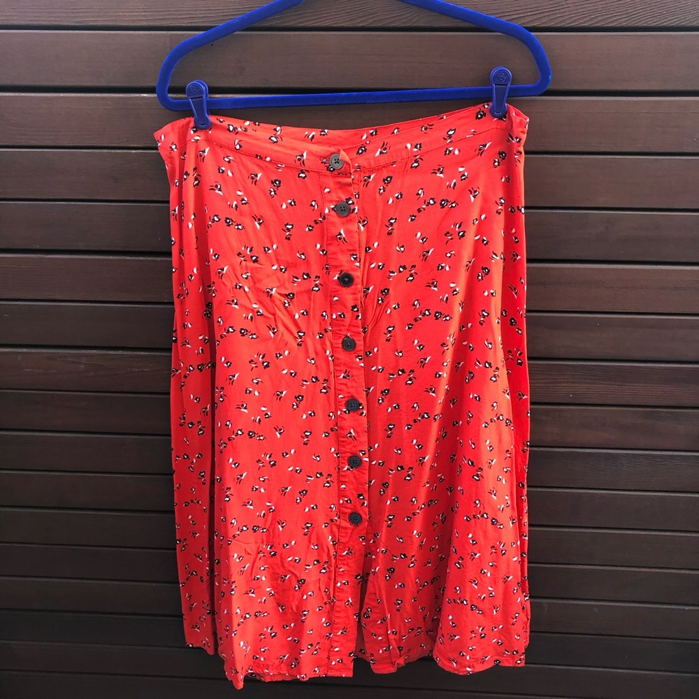GAP Button Front Midi Skirt